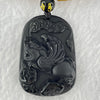 Black Obsidian Beads Necklace with Black Obsidian Flying Pixiu with Coins and Ruyi Pendant 24.99g 46.8 by 33.6 by 13.8mm