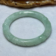 Type A Sky Blue Jadeite Bamboo and Ruyi Bangle 41.52g 9.9 by 9.7mm Internal Diameter 50.9mm - Huangs Jadeite and Jewelry Pte Ltd