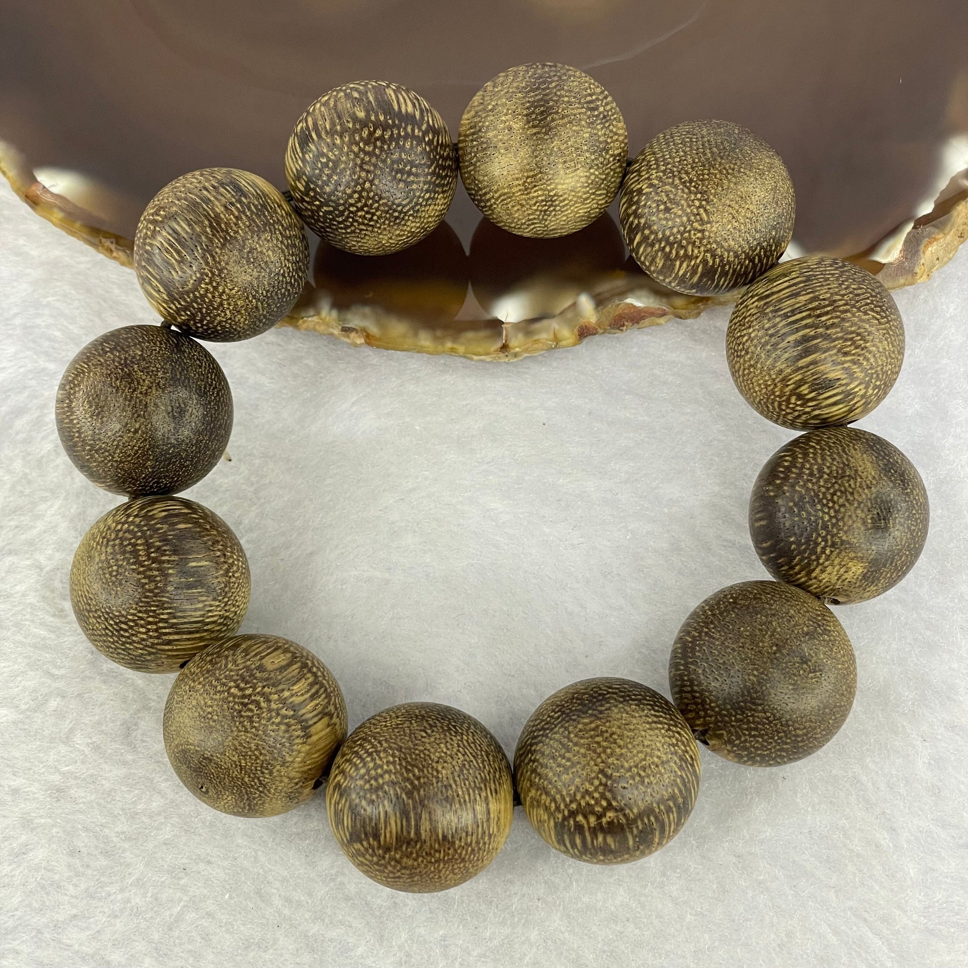 Natural Vietnam Agarwood Beads Bracelet 54.21g 19.9mm 12 Beads (Sinking Type) - Huangs Jadeite and Jewelry Pte Ltd