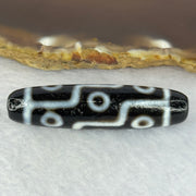 Natural Powerful Tibetan Old Oily Agate 9 Eyes Dzi Bead Heavenly Master (Tian Zhu) 九眼天诛 11.20g 48.5 by 12.1mm - Huangs Jadeite and Jewelry Pte Ltd