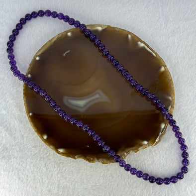 Good Grade Natural Amethyst Necklace 46.18g 53cm 7.8mm 75 Beads