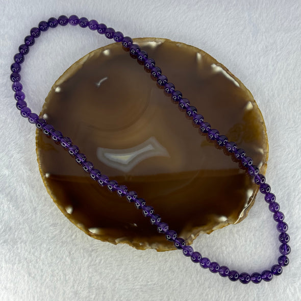 Good Grade Natural Amethyst Necklace 46.18g 53cm 7.8mm 75 Beads