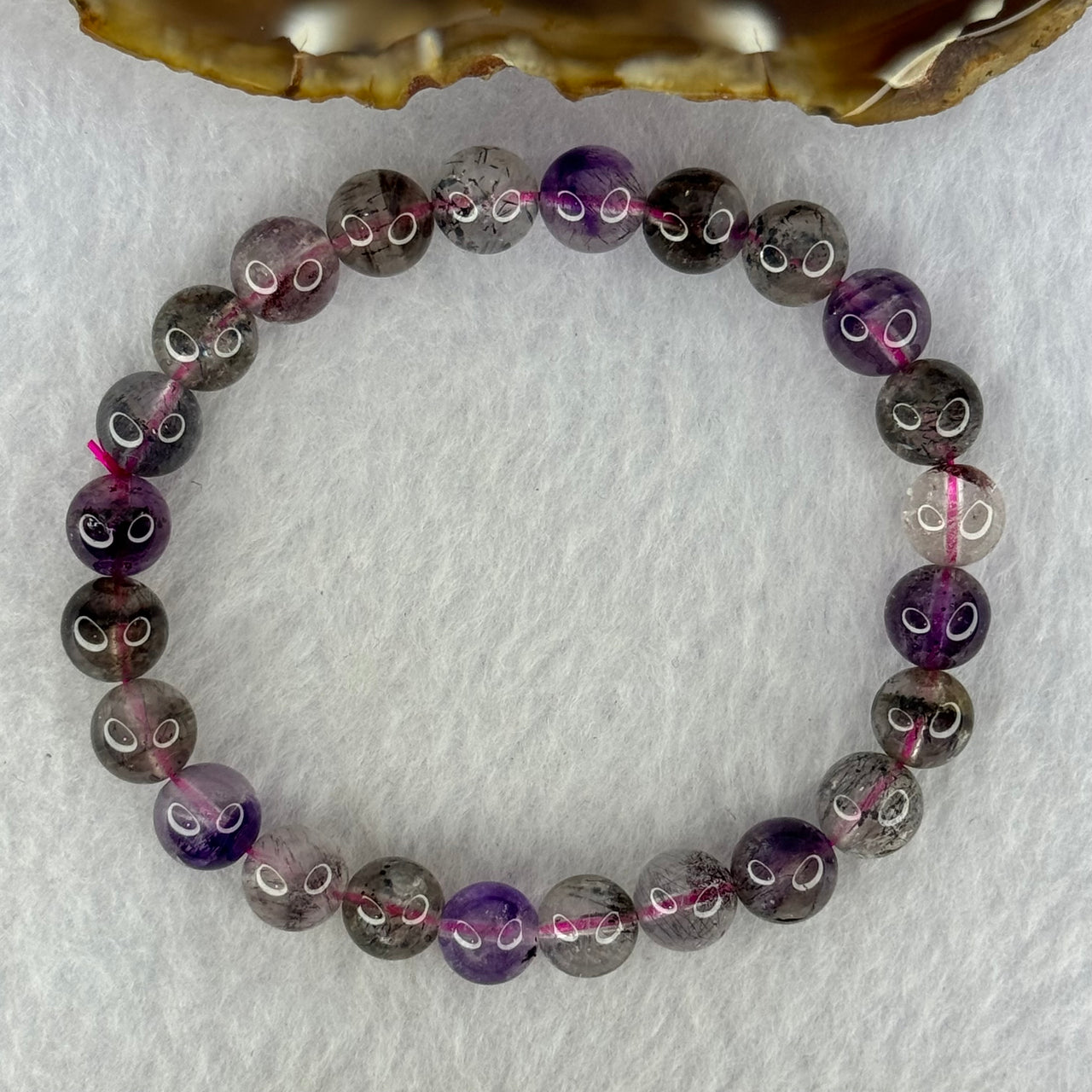 Natural Super 7 Beads Bracelet 18.18g 16cm 8.3mm 24 Beads