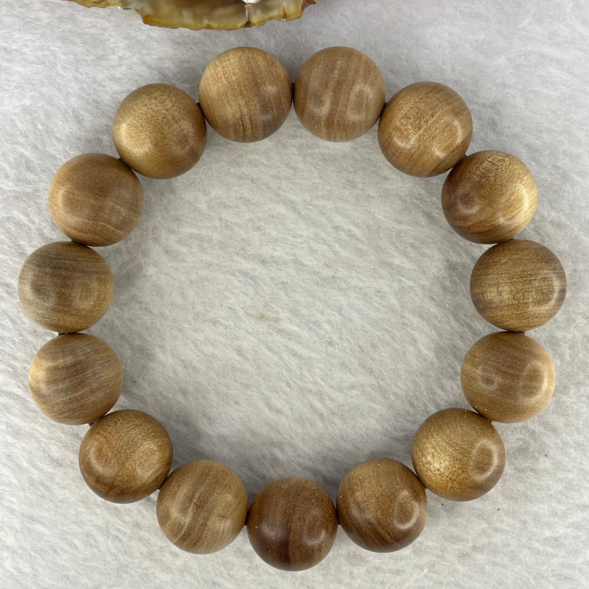 Natural Wild Old India Sandalwood Bracelet 老山檀手链  23.74g 15.2 mm 15 Beads - Huangs Jadeite and Jewelry Pte Ltd