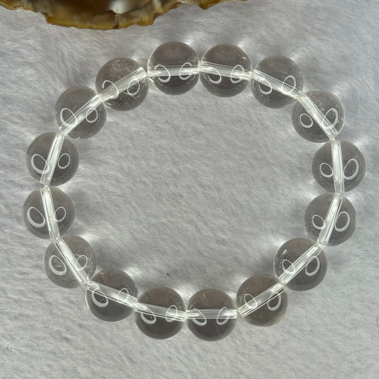 Natural Clear Quartz Beads Bracelet 天然白水晶手链 46.10g 17.5cm 12.9mm 16 Beads