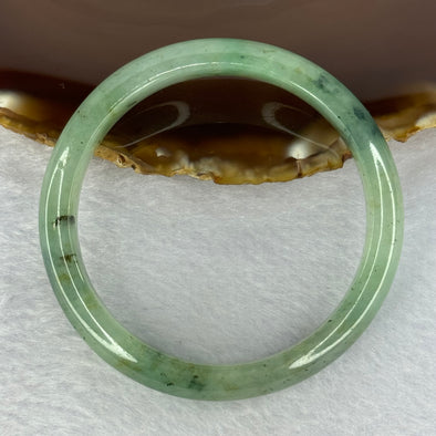 Type A Green Piao Hua Jadeite Bangle Internal Diameter 54.3mm 35.82g 9.9 by 7.5mm (Slight External Line)