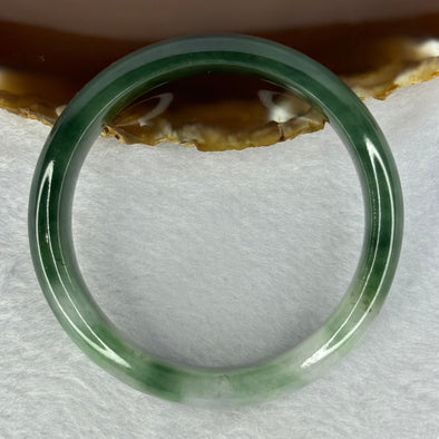 Type A Dark Green and Lavender Jadeite Bangle Internal Diameter 55.5mm 52.82g 13.4 by 7.5mm (Internal Lines)