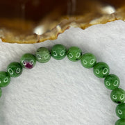 Natural Emerald And Ruby Zoisite Beads Bracelet 18.38g 16cm 7.8mm 25 Beads - Huangs Jadeite and Jewelry Pte Ltd