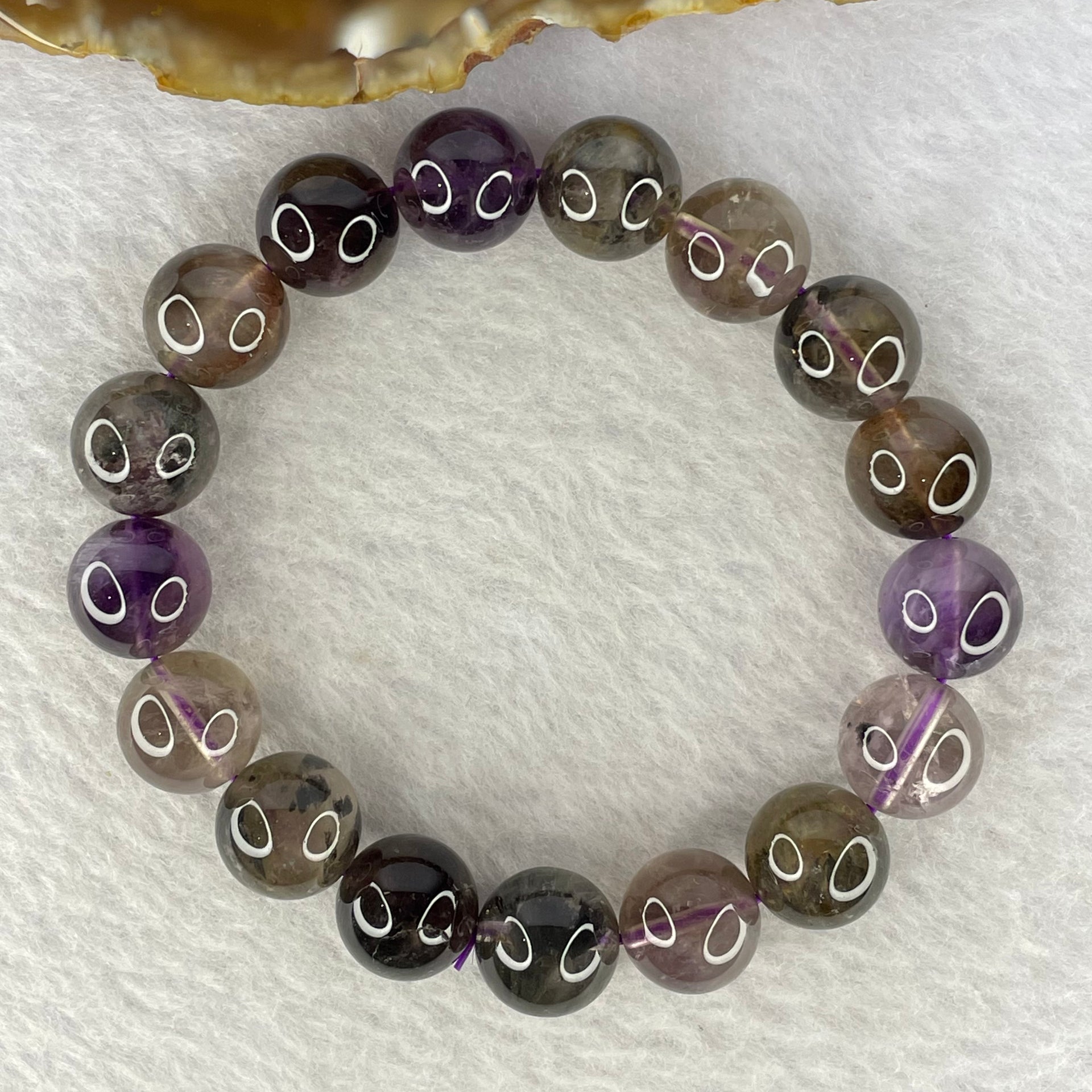 Natural Auralite Crystal Bracelet 极光手链 42.06g 12.2 mm 17 Beads - Huangs Jadeite and Jewelry Pte Ltd