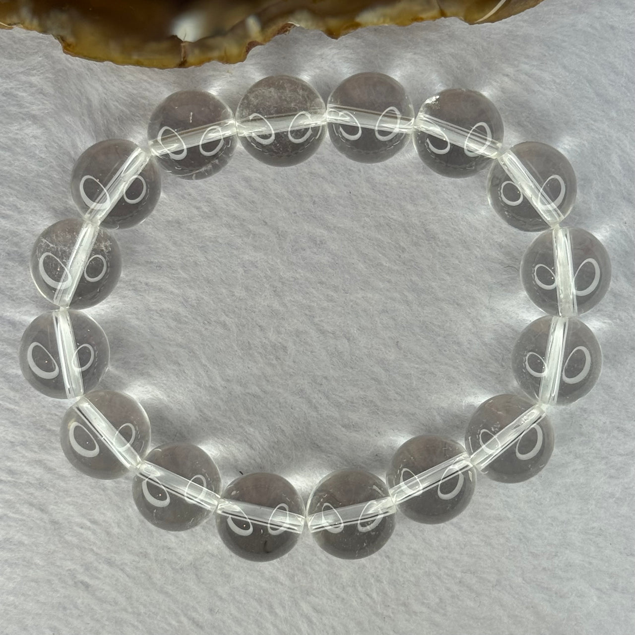 Natural Clear Quartz Beads Bracelet 天然白水晶手链 45.88g 17.5cm 12.9mm 16 Beads