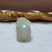 Type A Light Lavender Green Jadeite Rabbit Pendant 13.12g 31.6 by 12.8 by 17.8mm - Huangs Jadeite and Jewelry Pte Ltd