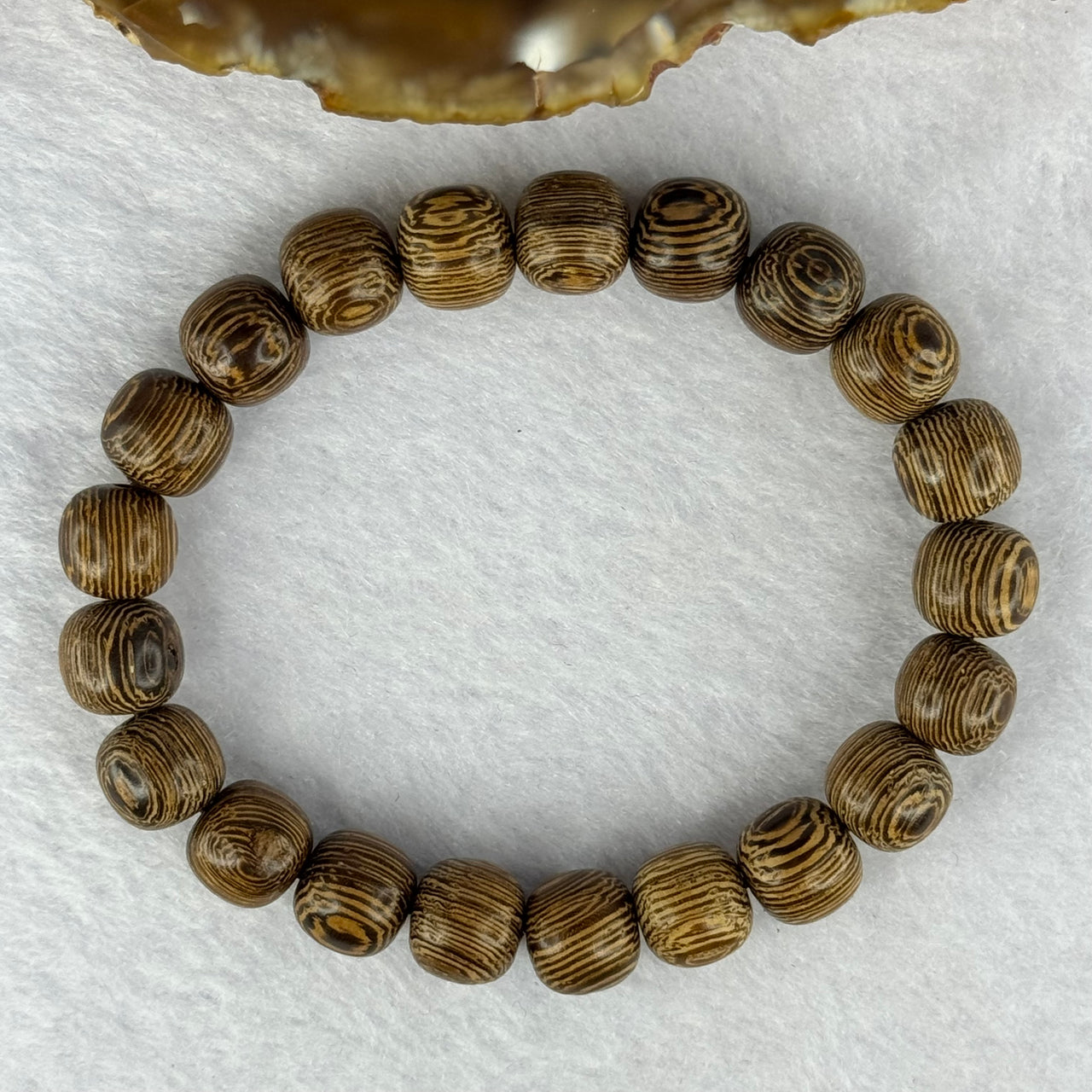 Natural Wenge Wooden Beads Bracelets 天然鸡翅木手链 9.35g 16.5cm 9.9mm 21 Beads - Huangs Jadeite and Jewelry Pte Ltd