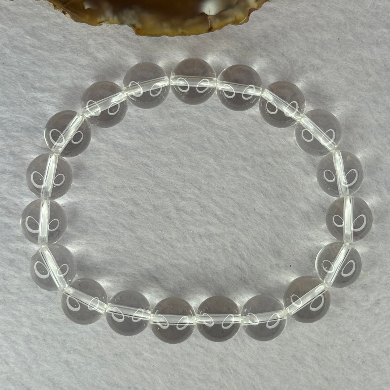 Natural Clear Quartz Bracelet 天然白水晶手链 30.79g 17cm 10.6mm 19 Beads