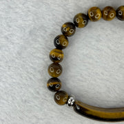 Natural Tiger's Eye Quartz Bracelet 虎眼石手持手链 20.46g 15cm 39.7 by 10.5 by 6.5mm / 8.3mm 17 Beads - Huangs Jadeite and Jewelry Pte Ltd