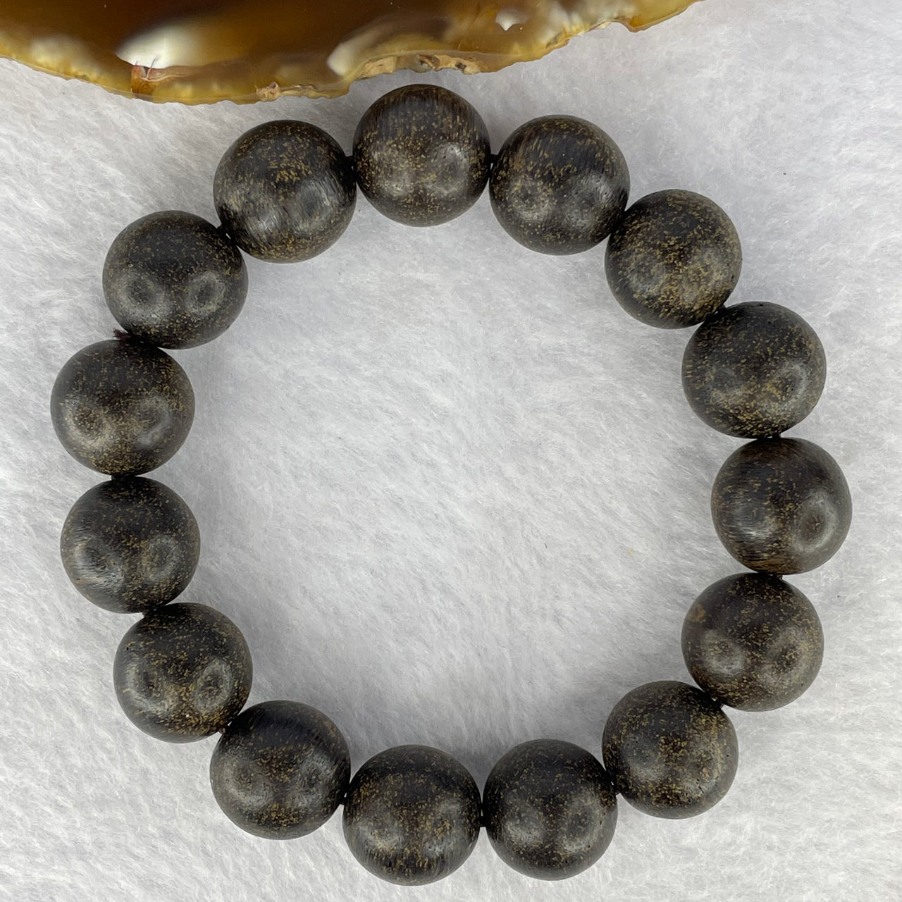 Natural Old Wild Indonesia Agarwood Beads Bracelet (Sinking Type) 天然老野生印尼沉香珠手链 22.93g 14.0 mm 15 Beads - Huangs Jadeite and Jewelry Pte Ltd