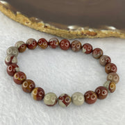 Australian Red Picture Jasper (Noreena Jasper) Bracelet 17.73g 8.3 mm 23 Beads - Huangs Jadeite and Jewelry Pte Ltd