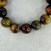 Natural Tiger's Eye Quartz Bracelet 虎眼石手持手链 55.31g 17cm 14.5mm 14 Beads - Huangs Jadeite and Jewelry Pte Ltd