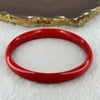 Natural Red Cinnabar Bangle with Inscription 28.10g Internal Diameter 63.4mm 9.4 by 6.0mm