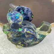 Acrylic with Natural Sodalite Bear Mini Display 105.25g 60.6 by 62.5 by 54.4mm - Huangs Jadeite and Jewelry Pte Ltd