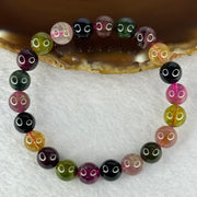 Good Grade Natural Tourmaline Beads Bracelet 好的天然碧玺珠手链 20.22g 16cm 8.8mm 22 Beads - Huangs Jadeite and Jewelry Pte Ltd