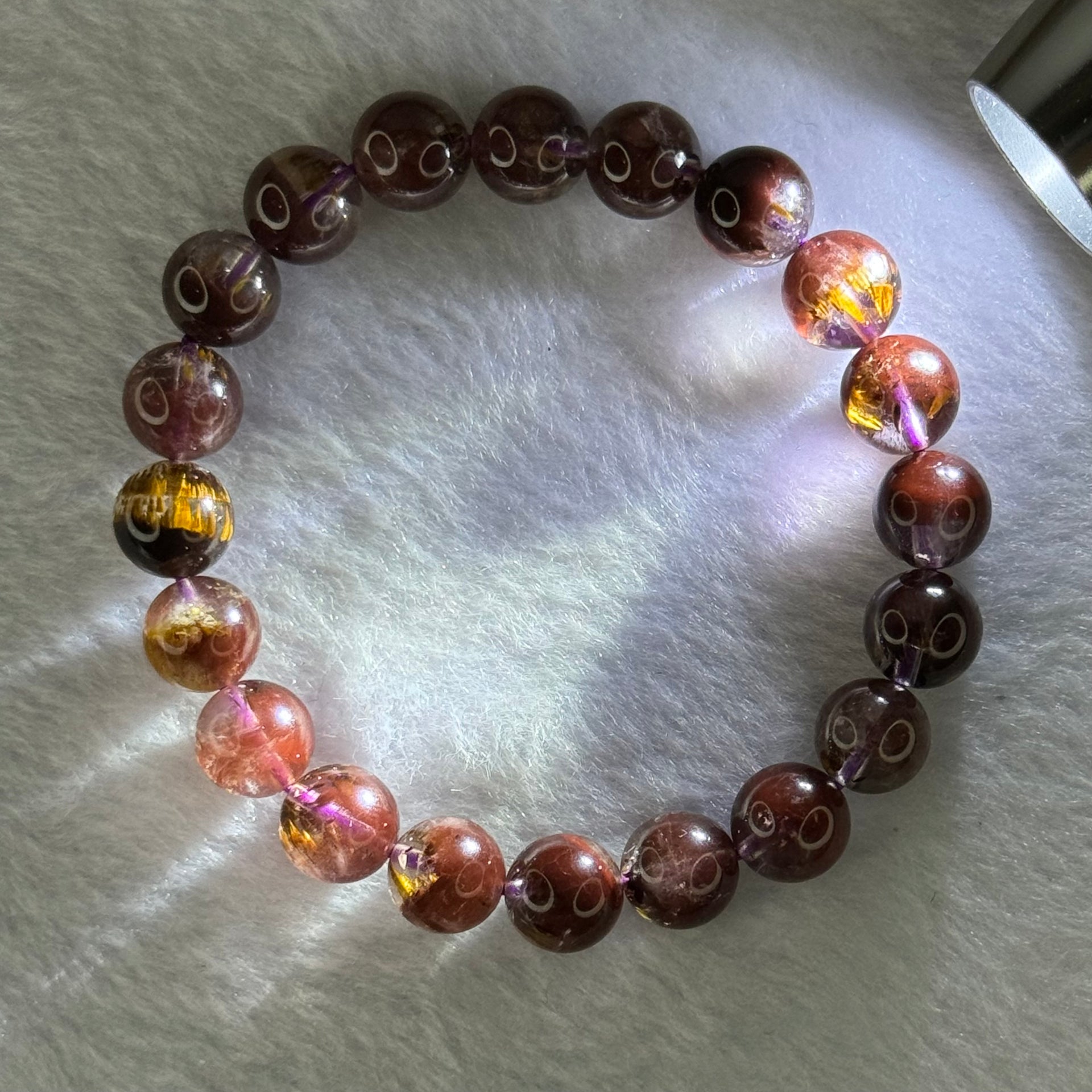 Very Good Grade Natural Auralite 23 Bracelet 天然激光23手链 29.03g 17.5cm 10.2mm 20 Beads - Huangs Jadeite and Jewelry Pte Ltd