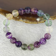 Natural Purple Green Yellow Fluorite Beads Bracelet 20.05g 8.6mm by 19 Beads 13cm - Huangs Jadeite and Jewelry Pte Ltd