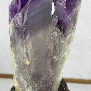 High Grade Natural Uruguay Deep Intense Amethyst Tower with Wooden Stand 1,054.4g 215.0 by 120.0 by 11.5mm - Huangs Jadeite and Jewelry Pte Ltd