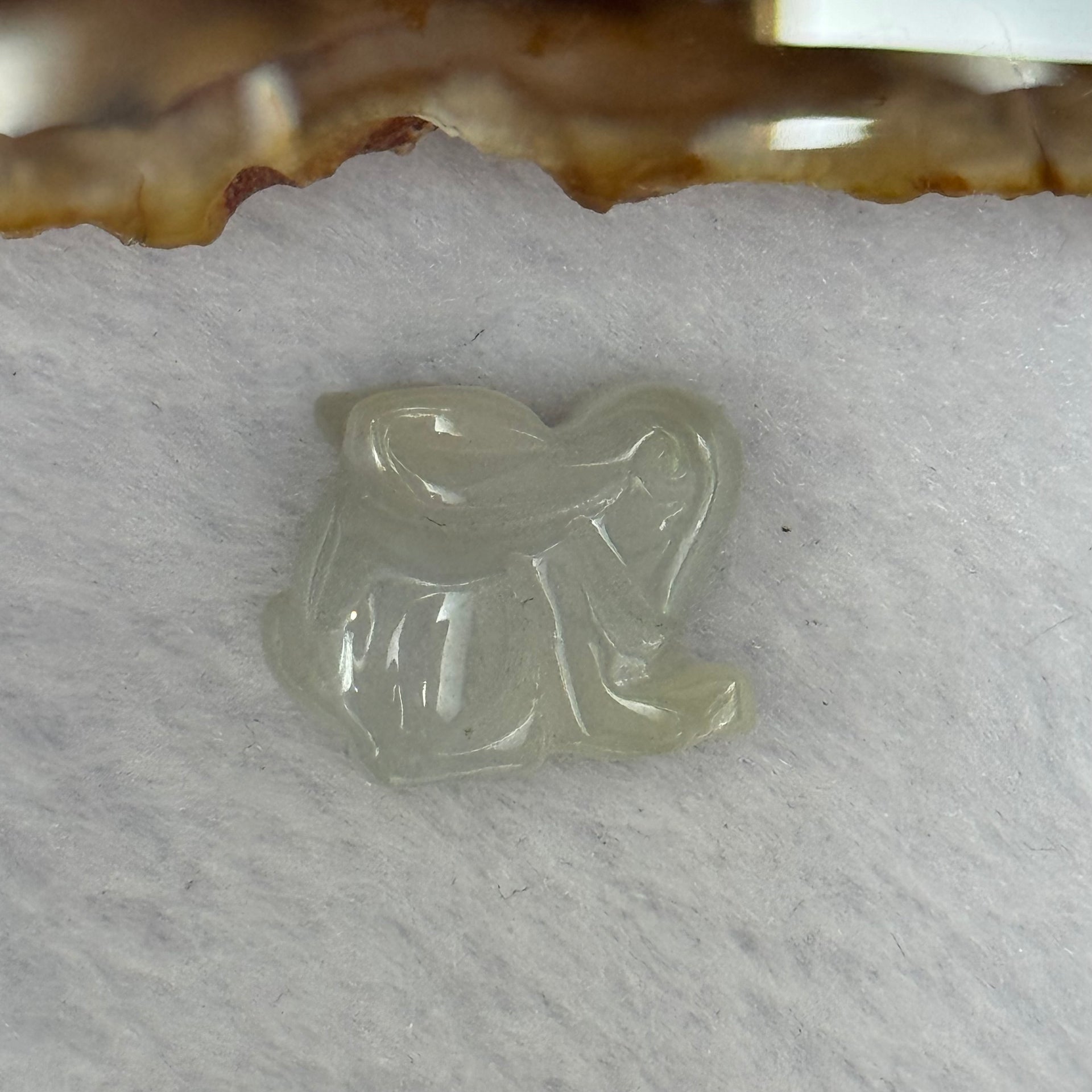 Type A Lavender Jadeite Rabbit Charm 3.29g 17.1 by 7.6 by 13.6mm - Huangs Jadeite and Jewelry Pte Ltd