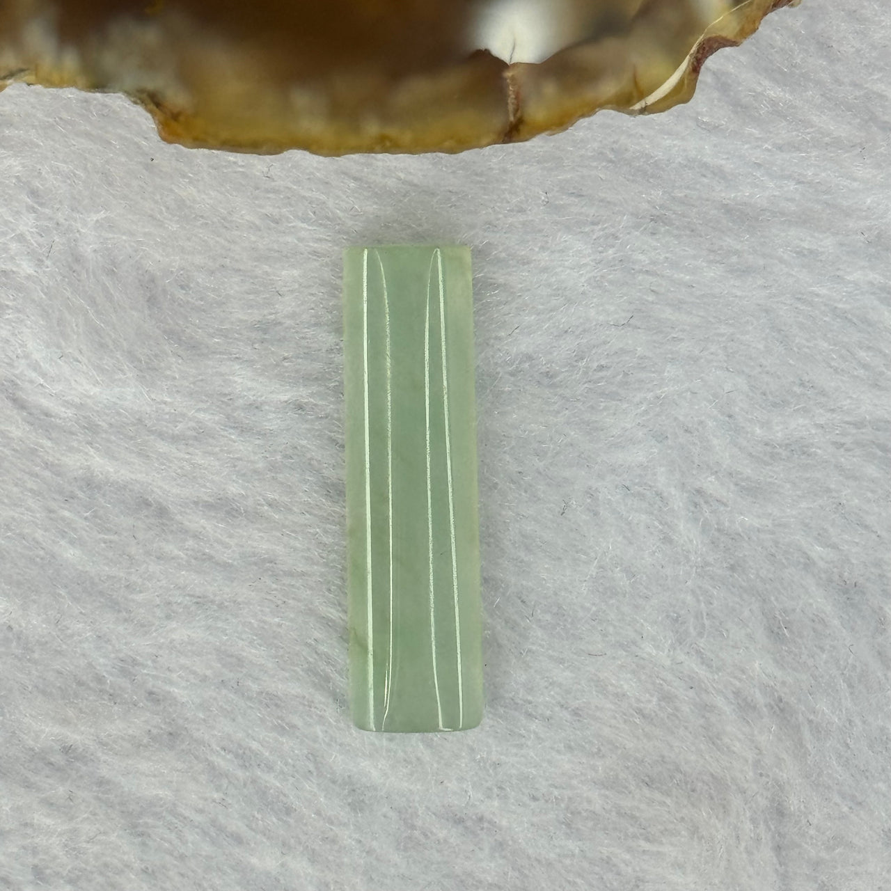 Type A ICY Green Jadeite Jade Stone For Setting 7.45ct 23.7 by 6.6 by 3.7mm