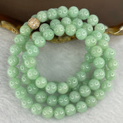 Type A Apple Green Jadeite Beads Necklace 88 Beads 7.7mm 65.33g - Huangs Jadeite and Jewelry Pte Ltd