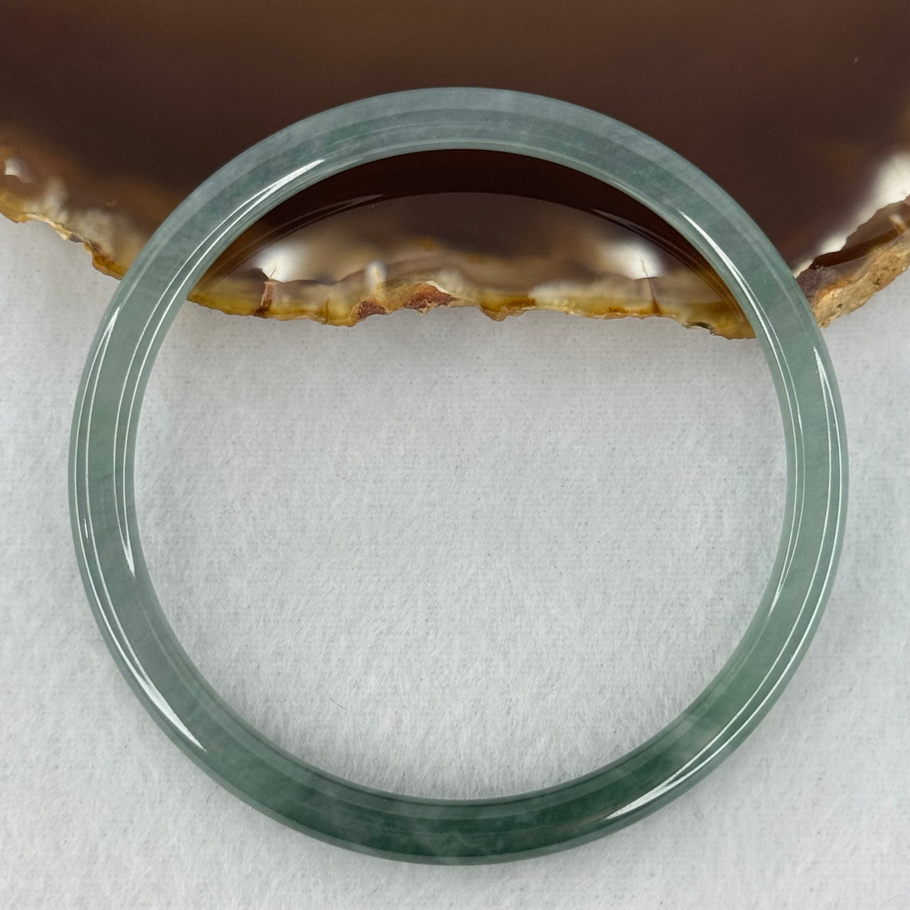 Type A Icy Blueish Green Jadeite Bangle Internal Diameter 58.6mm 15.69g 4.8mm by 6.3mm (Perfect)