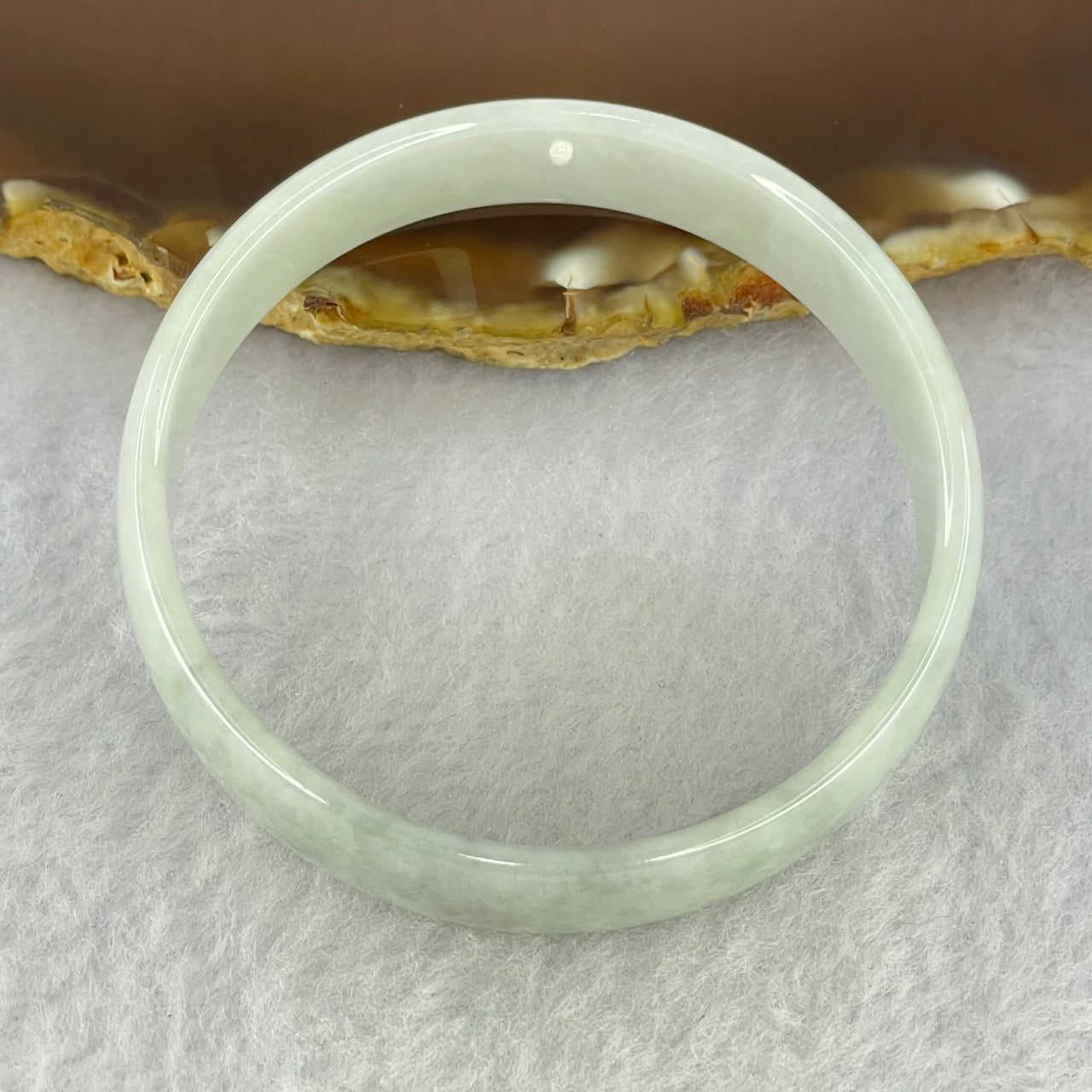 Type A Faint Lavender Green Jadeite Bangle Internal Diameter 52.5mm 23.67g 12.9 by 4.0mm (Close to Perfect)