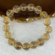 Natural Golden Rutilated Quartz Beads 天然金发水晶手链 48.72g 18.5cm 13.0mm 17 Beads - Huangs Jadeite and Jewelry Pte Ltd