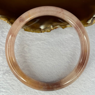 Transparent Pink with Purple and Peach Quartzite Jade Bangle 天山玉手镯 62.0mm 59.40g 15.0 by 9.0mm