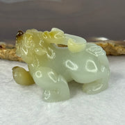 Natural Greyish White and Brown Nephrite Pixiu Mini Display / Pendant 36.27g 45.0 by 26.2 by 27.8mm - Huangs Jadeite and Jewelry Pte Ltd