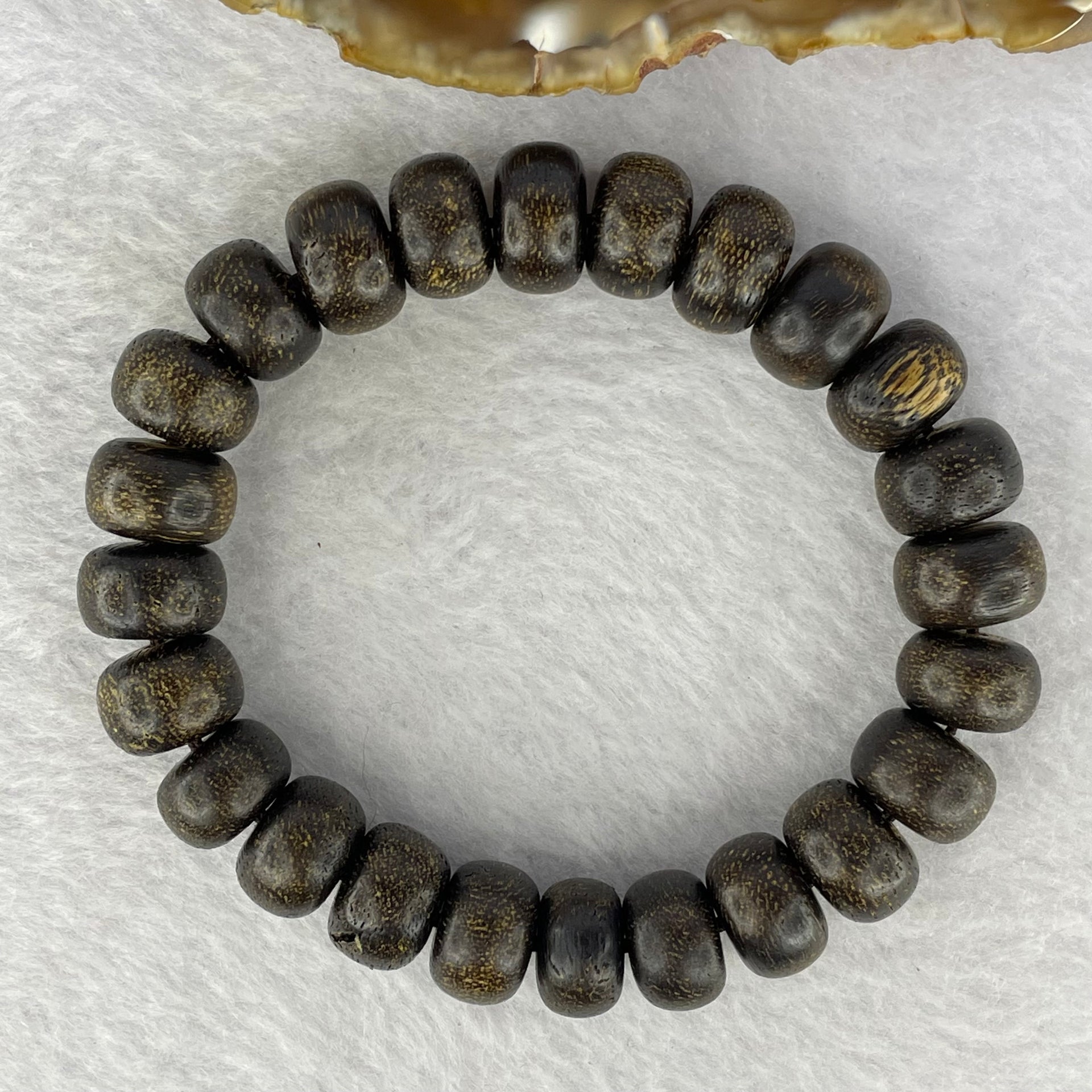 Natural Old Wild Malaysia Agarwood Bracelet (Sinking Type) 天然老野生马来西亚沉香手链 22.88g 18.5cm 12.9 by 7.9mm 24 Beads - Huangs Jadeite and Jewelry Pte Ltd