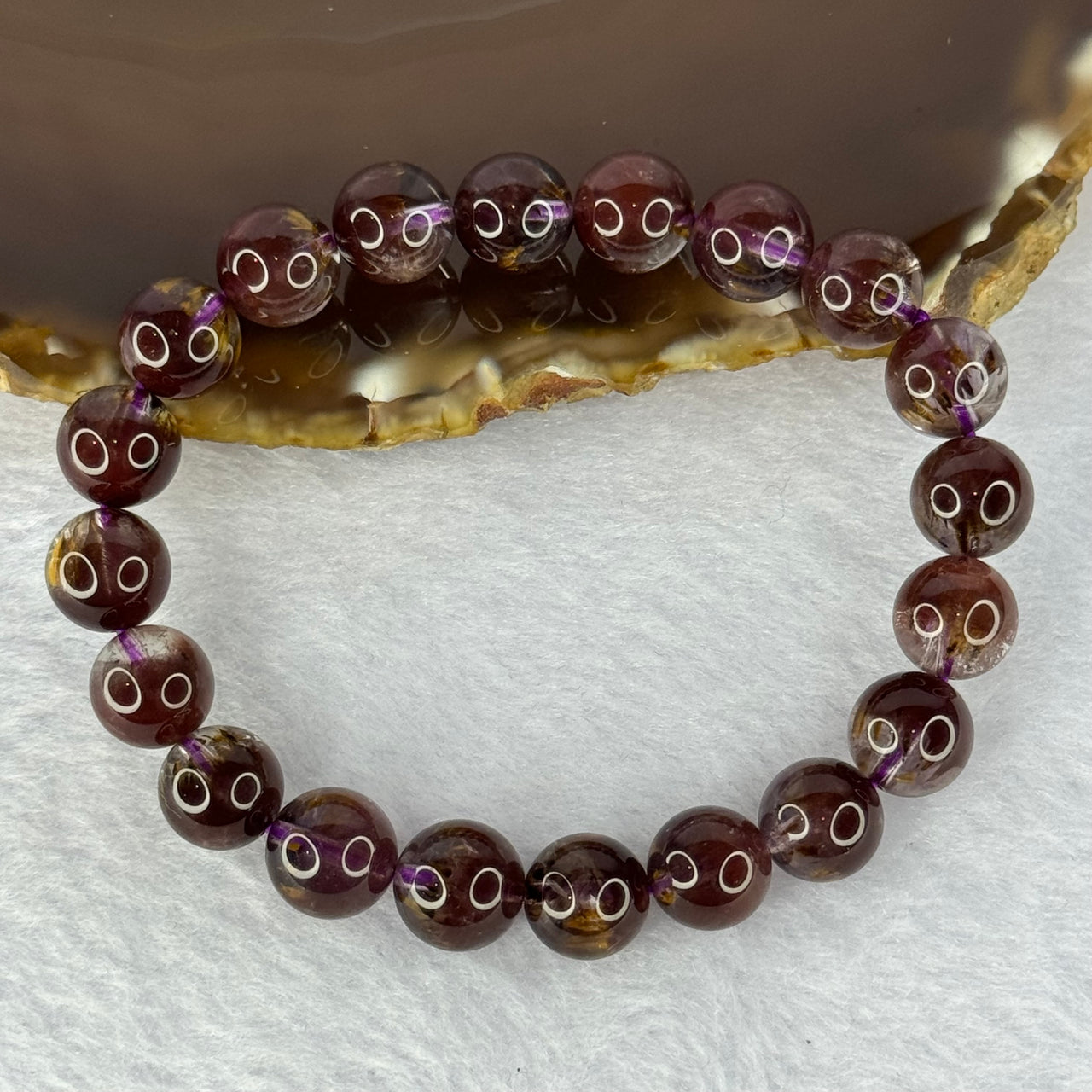 Very Good Grade Natural Auralite 23 Bracelet 天然激光23手链 26.71g 16.5cm 9.9mm 20 Beads - Huangs Jadeite and Jewelry Pte Ltd