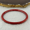 Natural Red Cinnabar Bangle with Inscription 15.30g Internal Diameter 60.7mm 5.3 by 5.5mm