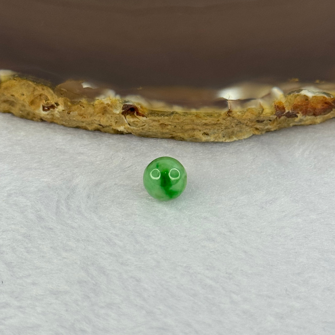 Type A Spicy Green Piao Hua Jadeite Beads for Bracelet/Necklace/Earrings/Ring 0.78g 7.9mm - Huangs Jadeite and Jewelry Pte Ltd