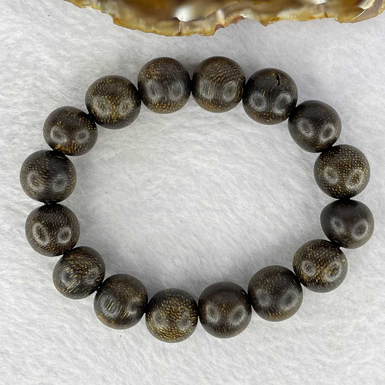 Natural Old Wild Malaysia Agarwood Bracelet (Sinking Type) 天然老野生马来西亚沉香手链 24.41g 18.5cm 14.1mm 16 Beads - Huangs Jadeite and Jewelry Pte Ltd