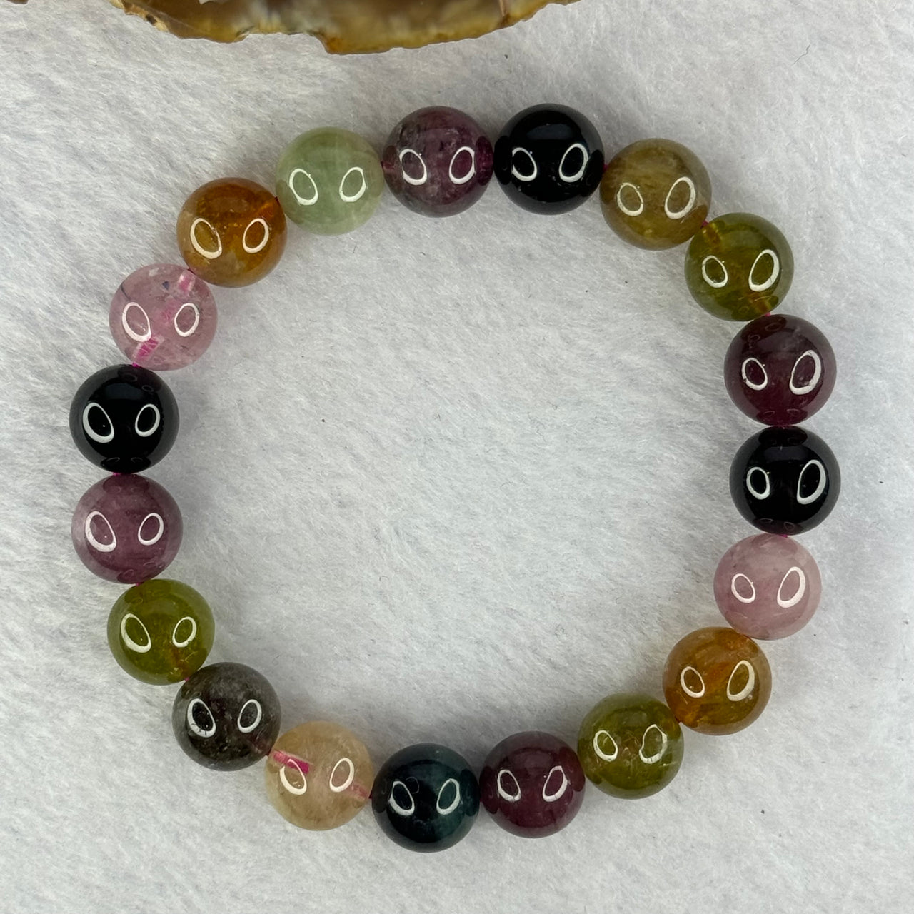 Good Grade Natural Tourmaline Beads Bracelet 好的天然碧玺珠手链 32.10g 16.5cm 10.3mm 19 Beads - Huangs Jadeite and Jewelry Pte Ltd