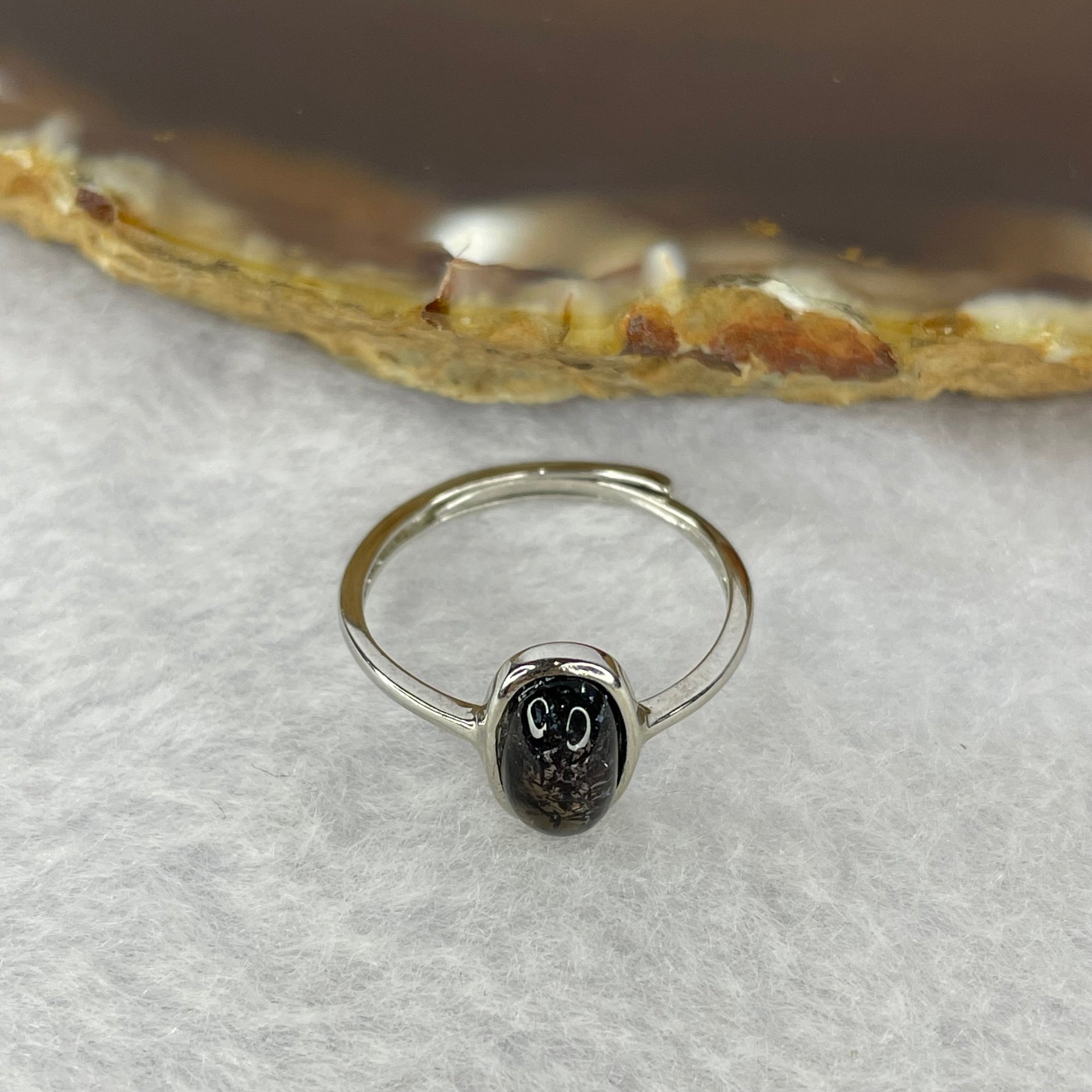 Good Grade Natural Super 7 Crystal in 925 Sliver Ring (Adjustable Size) 天然超级七水晶 925 银戒指（可调节尺寸) 1.47g 8.5 by 5.0 by 4.1mm - Huangs Jadeite and Jewelry Pte Ltd