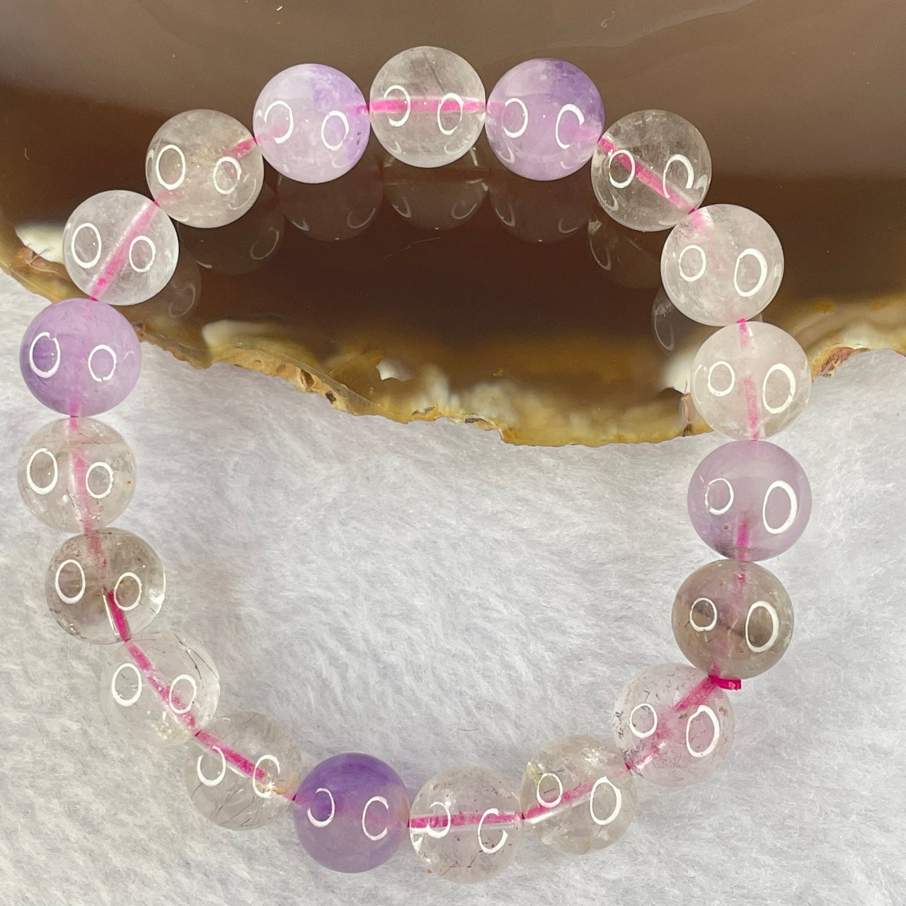 Natural super 7 Crystal Bracelet 27.94g 10.2mm 19beads - Huangs Jadeite and Jewelry Pte Ltd