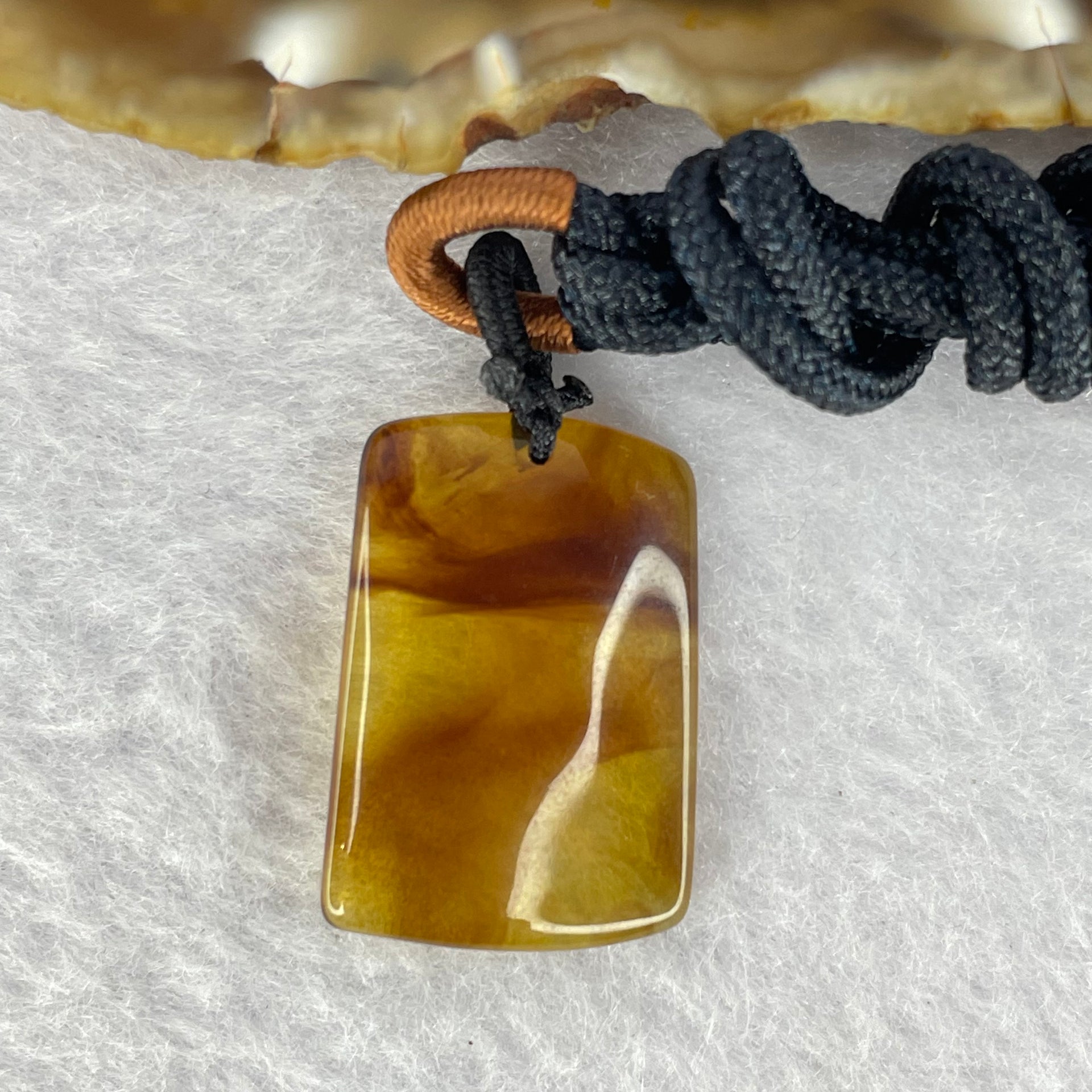 Natural Amber 琥珀 Pendent Necklace 3.82g 25.8 by 17.8 by 4.6 mm - Huangs Jadeite and Jewelry Pte Ltd