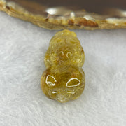 Above Average Grade Natural Golden Rutilated Quartz Pixiu Charm for Bracelet 天然金发水晶貔貅 10.07g 28.4 by 16.6 by 12.8 mm - Huangs Jadeite and Jewelry Pte Ltd