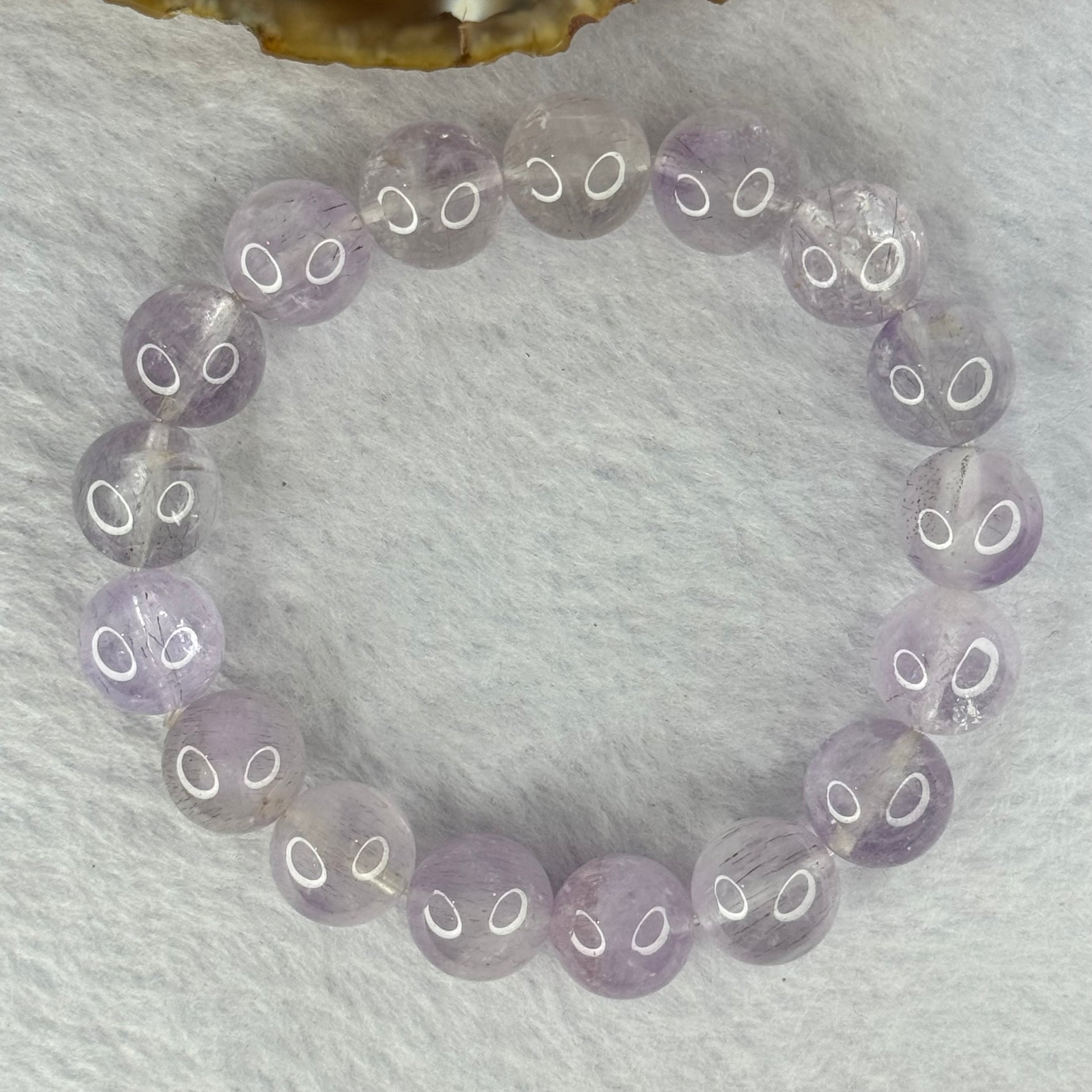 Natural Super 7 Amethyst Beads Bracelet 天然紫超七手链 43.09g 18cm 12.4mm 17 Beads - Huangs Jadeite and Jewelry Pte Ltd