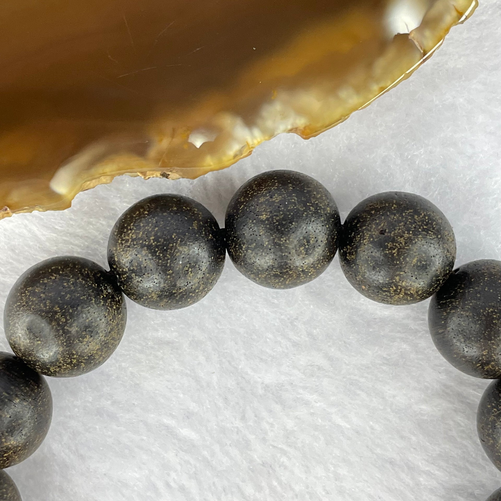 Natural Old Wild Indonesia Agarwood Beads Bracelet (Sinking Type) 天然老野生印尼沉香珠手链 22.78g 13.8 mm 15 Beads - Huangs Jadeite and Jewelry Pte Ltd