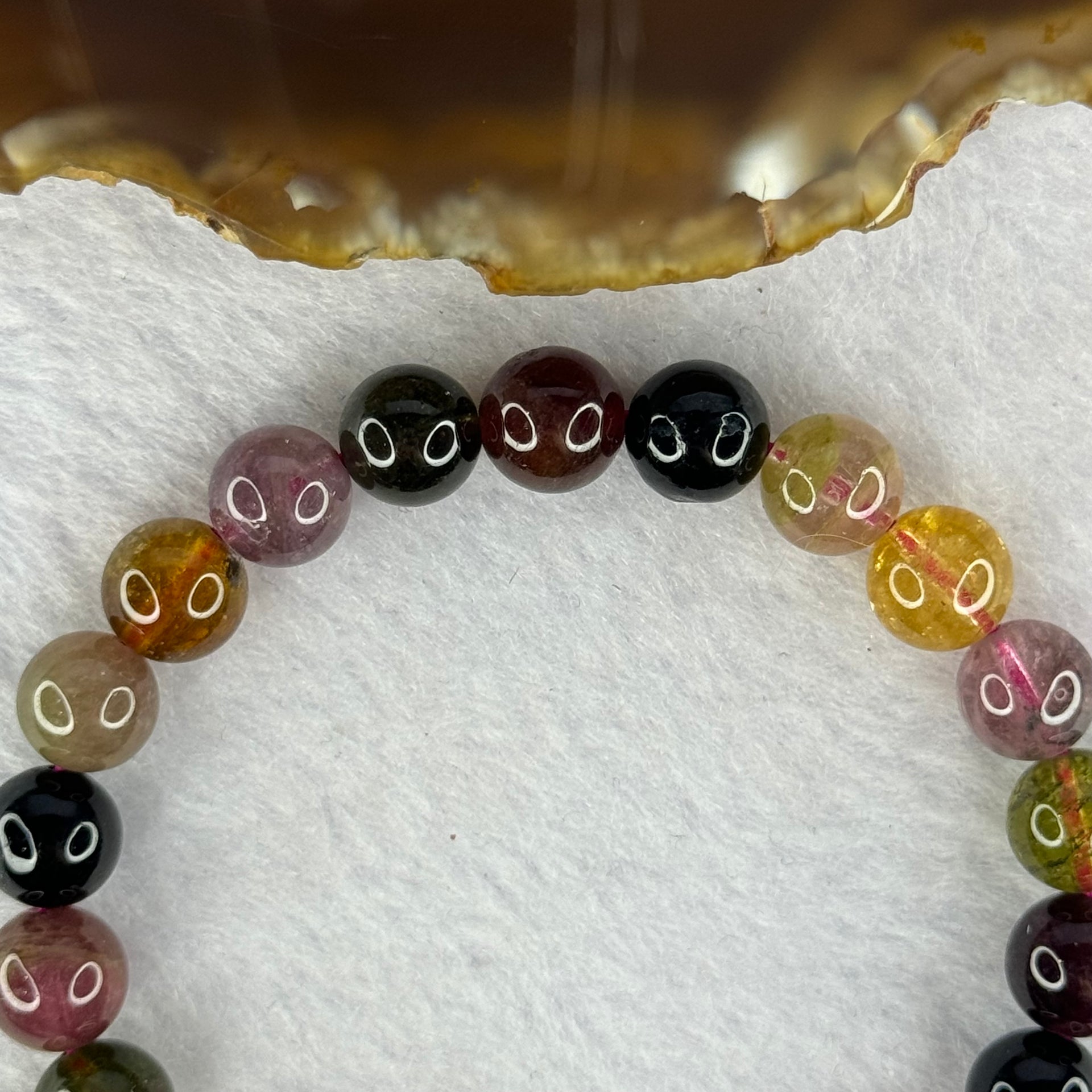 Good Grade Natural Tourmaline Beads Bracelet 好的天然碧玺珠手链 22.77g 16cm 8.9mm 22 Beads - Huangs Jadeite and Jewelry Pte Ltd