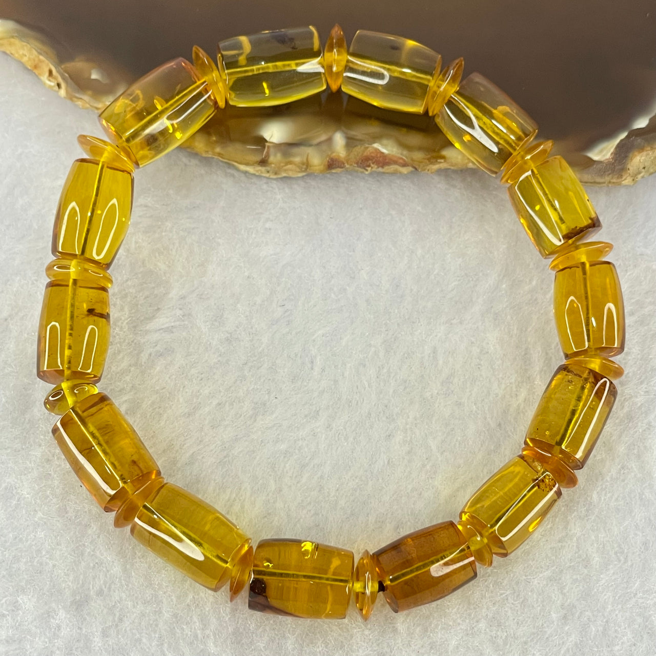 Natural Yellow Amber Lulu Tong Bracelet 13.43g 19cm 13.0 by 10.3mm 14 Lulu Tong