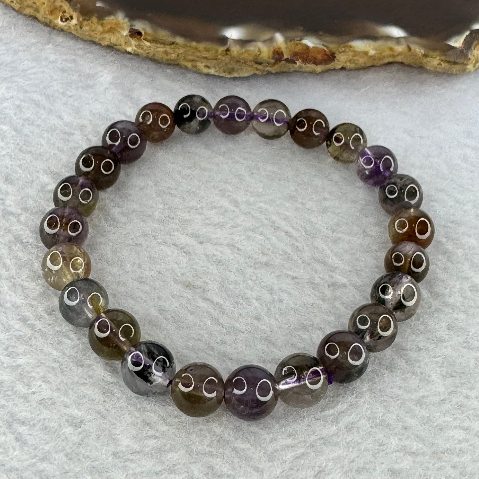 Natural Auralite Crystal Bracelet 极光手链 15.71g 7.9 mm 24 Beads - Huangs Jadeite and Jewelry Pte Ltd